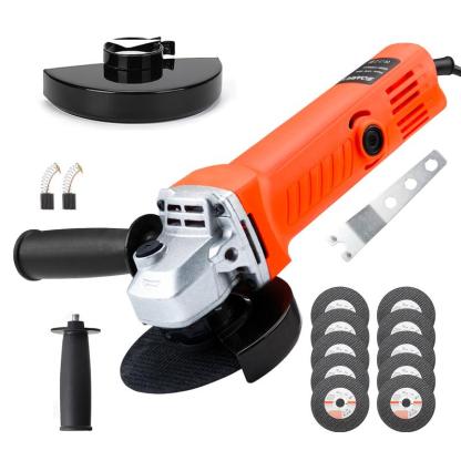 Amoladora Angular Profesional 860W, 19,500 RPM, 3 Niveles de Potencia, Incluye 10 Rodajas, Pulidora y Esmeriladora