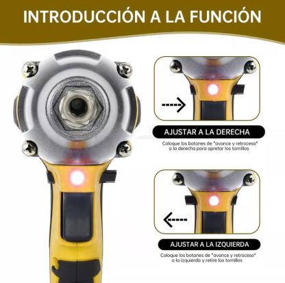 Taladro Atornillador de Impacto Recargable, 2 Baterías + 31 Accesorios – Ideal para Mecánica, Hogar y Construcción, Cambio de Llantas, Muebles y Proyectos DIY