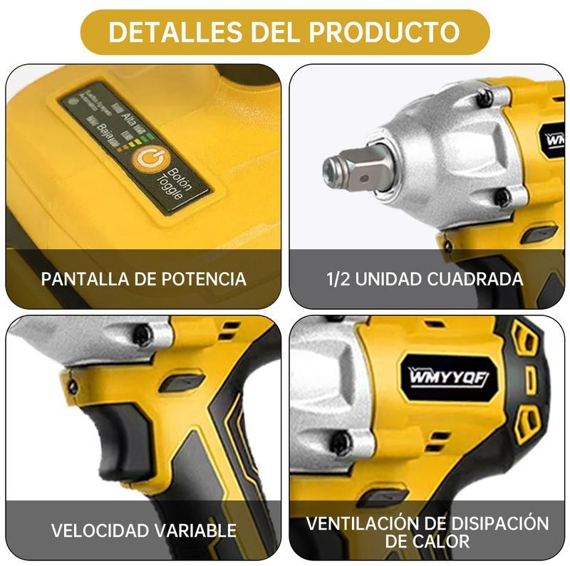 Taladro Atornillador de Impacto Recargable, 2 Baterías + 31 Accesorios – Ideal para Mecánica, Hogar y Construcción, Cambio de Llantas, Muebles y Proyectos DIY
