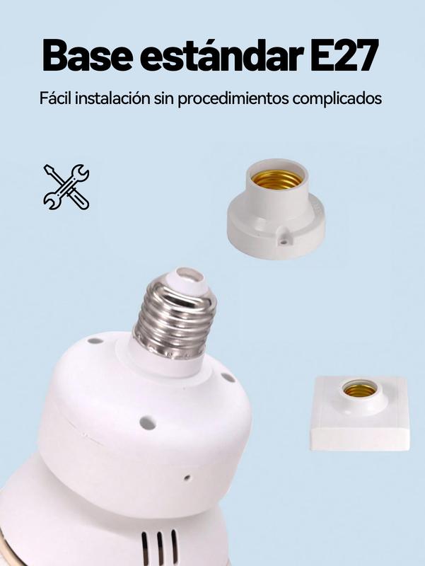 Ventilador de Techo 60W con Lámpara y Control Remoto, 3 Velocidades, 6 Aspas de Plástico, Luz Ajustable, Color Blanco, Diámetro 52 cm
