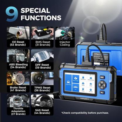 TOPDON AD600S Escáner OBD2 Automotriz – Diagnóstico de Motor/ABS/SRS/Transmisión, 9 Funciones de Reinicio, Actualización Wi-Fi de por Vida