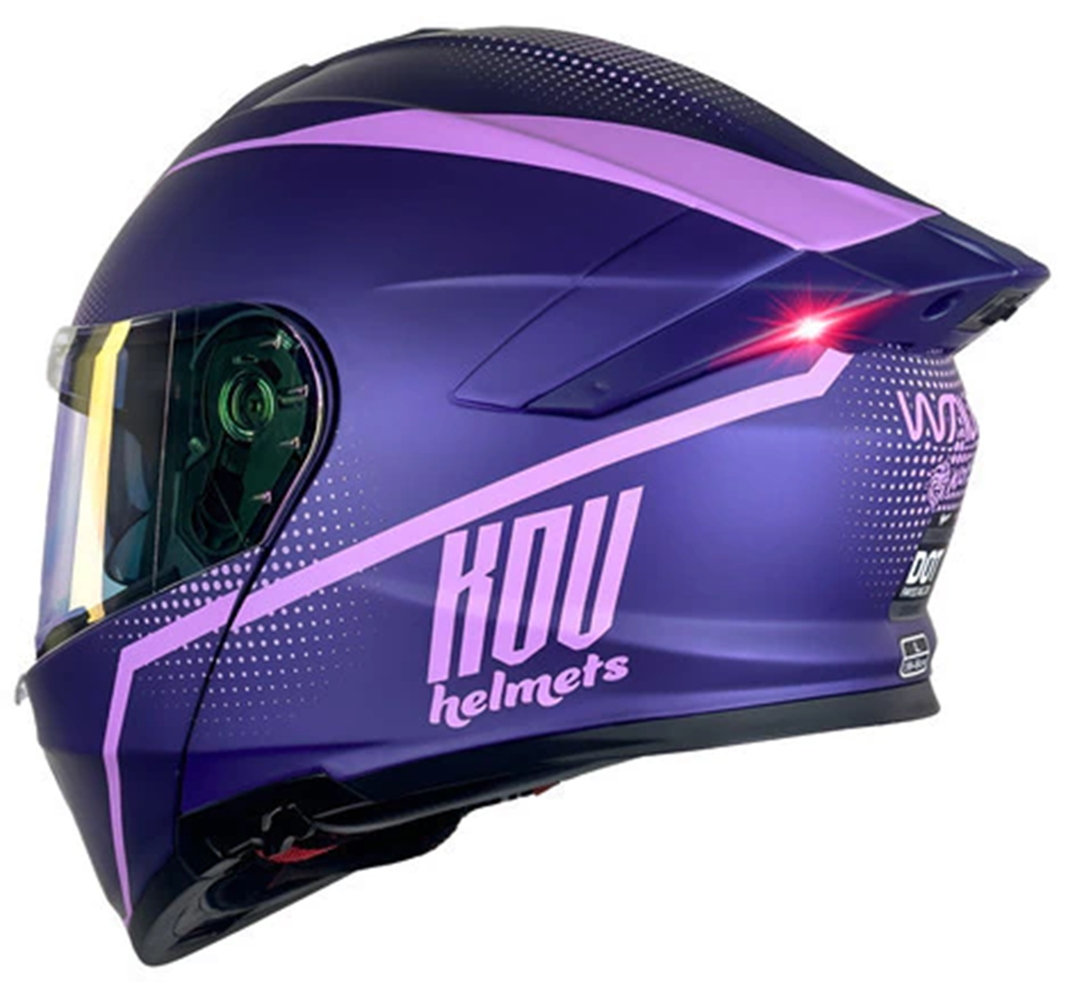 Casco De Moto Kov Thunder Waves Blanco Certificado Dot