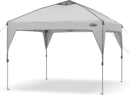 Tienda de Campaña Instantánea 10’x10’ con Dosel y Bolsa de Transporte con Ruedas – Montaje Rápido para Exterior, Jardín o Playa