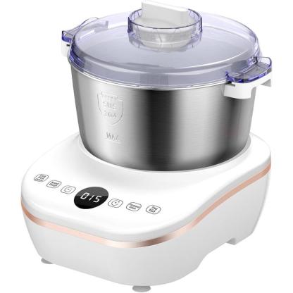 Amasadora eléctrica DoughChief de 7 litros con función de fermentación, amasadora con bol de acero inoxidable 304, control por microprocesador, panel táctil frontal y fácil de limpiar, ideal para pan y pizza.