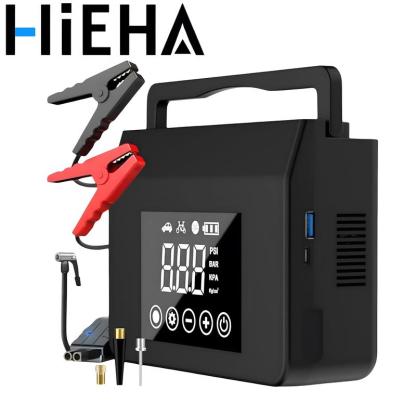 【Hieha】Arrancador de Batería Portátil para Auto 4000A con Inflador de Llantas 150 PSI, Power Bank 15000mAh, Luz LED y Arranque de Batería 12V
