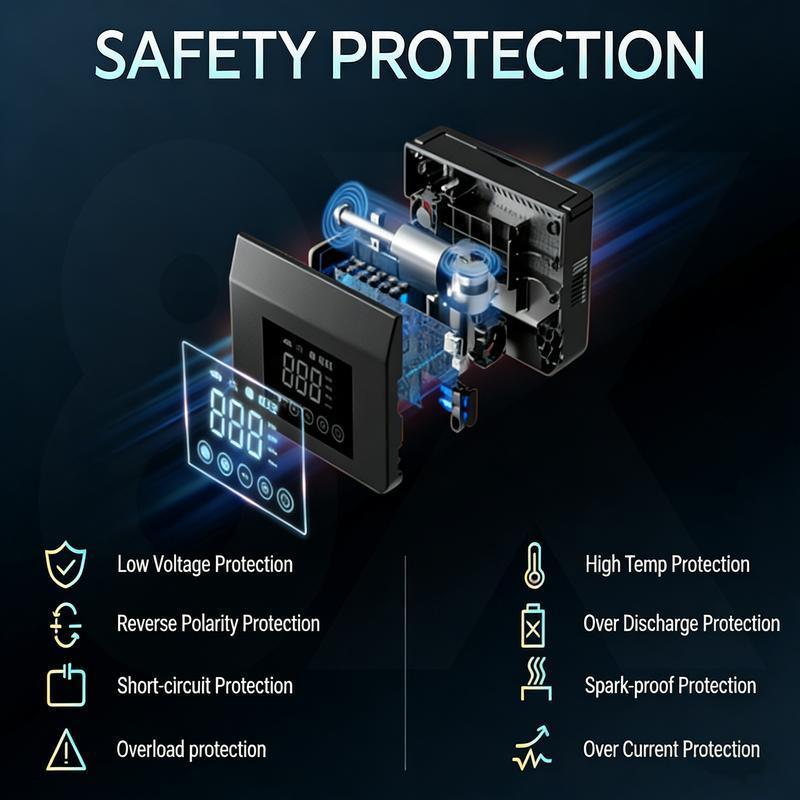 【Hieha】Arrancador de Batería Portátil para Auto 4000A con Inflador de Llantas 150 PSI, Power Bank 15000mAh, Luz LED y Arranque de Batería 12V