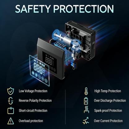 【Hieha】Arrancador de Batería Portátil para Auto 4000A con Inflador de Llantas 150 PSI, Power Bank 15000mAh, Luz LED y Arranque de Batería 12V