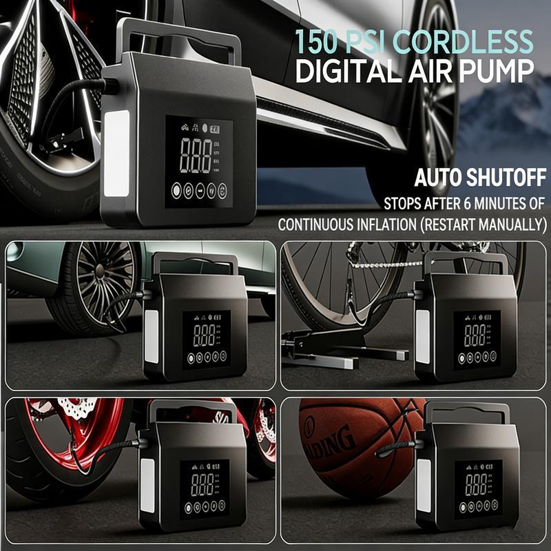 【Hieha】Arrancador de Batería Portátil para Auto 4000A con Inflador de Llantas 150 PSI, Power Bank 15000mAh, Luz LED y Arranque de Batería 12V