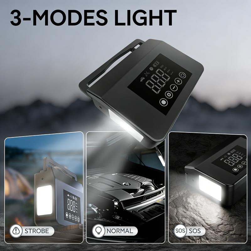 【Hieha】Arrancador de Batería Portátil para Auto 4000A con Inflador de Llantas 150 PSI, Power Bank 15000mAh, Luz LED y Arranque de Batería 12V