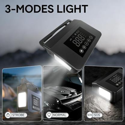 【Hieha】Arrancador de Batería Portátil para Auto 4000A con Inflador de Llantas 150 PSI, Power Bank 15000mAh, Luz LED y Arranque de Batería 12V