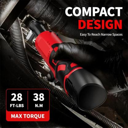 Llave de Ángulo Recto Eléctrica 3/8" – 45 Nm, Trinquete Inalámbrico para Reparación de Autos, Retiro de Tuercas y Tornillos, Herramienta Eléctrica sin Cables