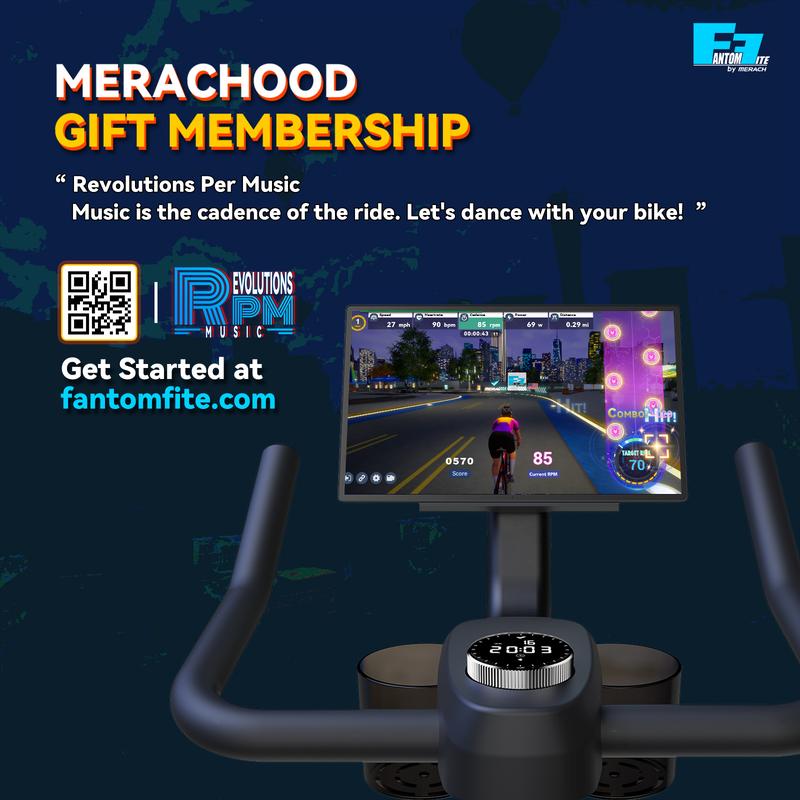 Bicicleta Estática Merach con Nuevo Modo de Juego RPM, Asiento Cómodo, Transmisión Silenciosa, Soporte para Tablet y App Exclusiva con Cursos de Fitness – Entrenamiento Cardio en Casa