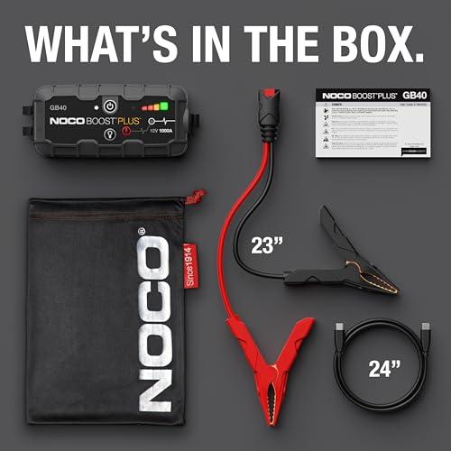 NOCO Boost Plus GB40 1000A – Arrancador de Batería UltraSeguro para Motores de Gasolina hasta 6.0L y Diésel hasta 3.0L