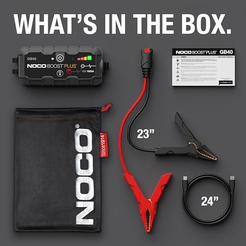 NOCO Boost Plus GB40 1000A – Arrancador de Batería UltraSeguro para Motores de Gasolina hasta 6.0L y Diésel hasta 3.0L
