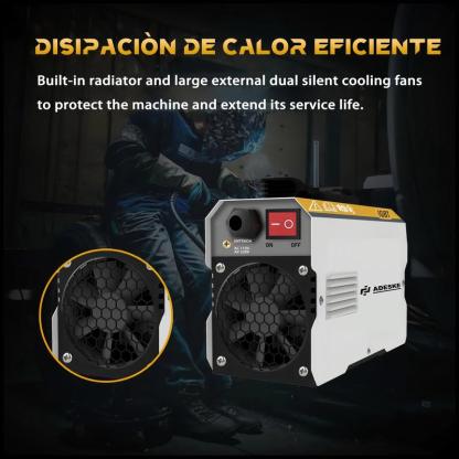 Máquina de Soldar Portátil ADESKE MMA-155 – Doble Voltaje 110V/220V, Salida de 120A, Pantalla Digital, Protección contra Sobrecarga, Kit Completo de Soldadura para Hogar, Reparación de Autos y Construcción