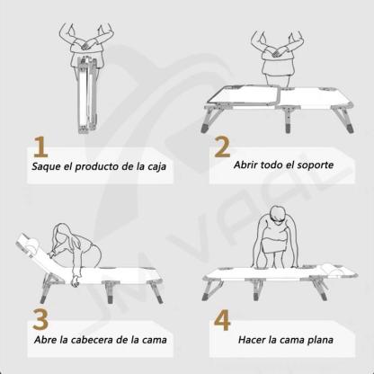 Silla de playa plegable con respaldo acolchado y ajuste en 5 posiciones, adecuada para acampadas al aire libre y uso en interiores.