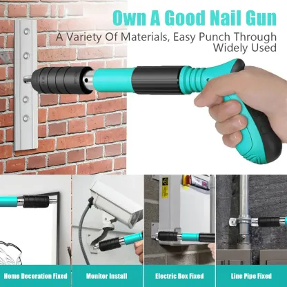Kit de clavadora para concreto: potencia ajustable, fácil de usar con una sola mano, alta penetración, ideal para muebles, sistemas de climatización y tuberías. Herramienta de fijación profesional portátil.