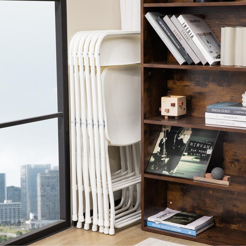 Sillas plegables de plástico con capacidad de 150 kg, sillas plegables de metal resistentes, para exteriores e interiores, para el hogar, la oficina y fiestas. Cómodas.