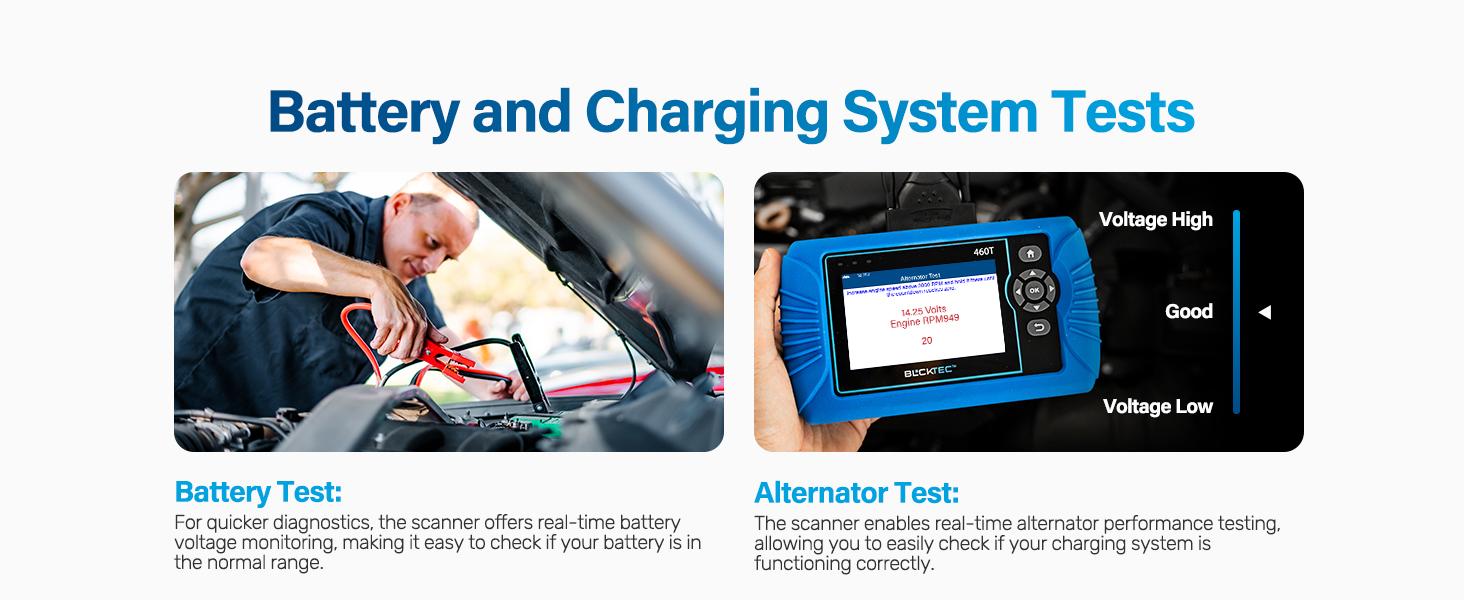 BLCKTEC 460T OBD2 Scanner with 12 Reset Services, scan Engine/ABS/SRS/Transmission, Oil/TPMS/EPB/SAS/DPF Reset, ABS Bleeding, Auto VIN, Free updates