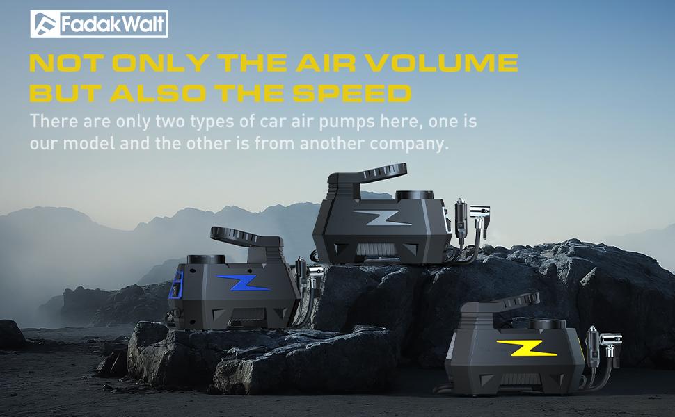 Fadakwalt Tire Inflator Portable Air Compressor DC 12V LED Display 150PSI Gauge for Car Tires Motorcycles Bikes Balls Safe Reliable Compact Design