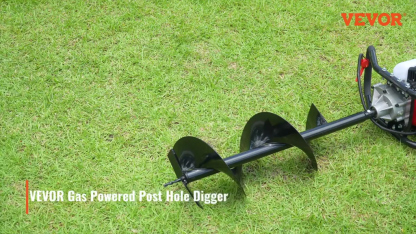 Ahoyador para postes VEVOR — TikTokShopBlackFriday — Ahoyador de barrena de 52 cc y 1450 W — Excavadora de tierra a gasolina con dos brocas de 6" y 10" y 3 varillas de extensión — Ideal para terrenos agrícolas, jardines y plantaciones — Certificación EPA 