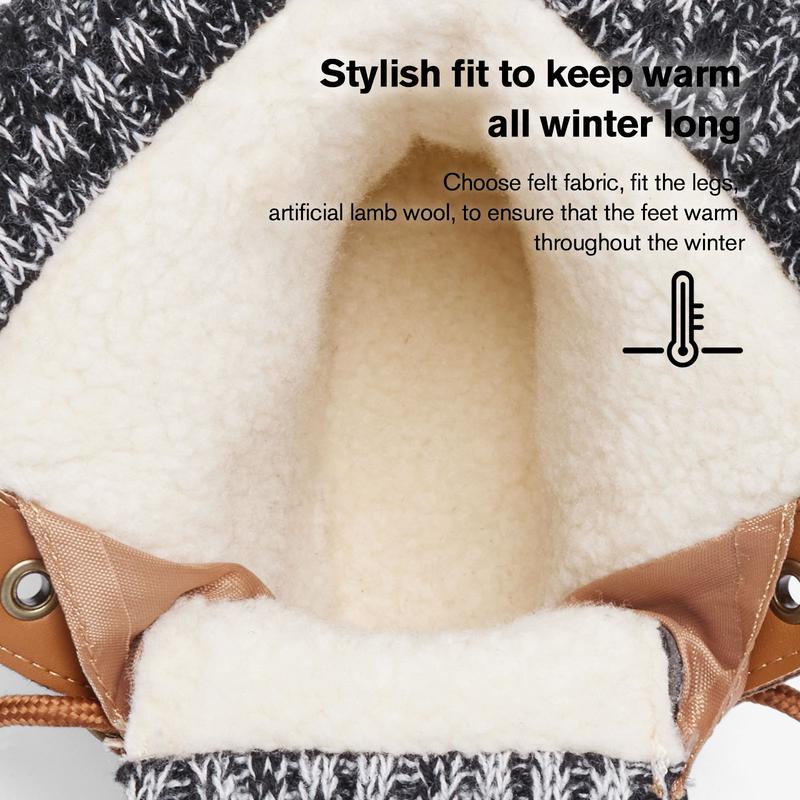 Botas de nieve cálidas y antideslizantes para mujer | Botas de senderismo impermeables | Botas clásicas estilo pato | Calzado para caminar en color marrón y gris