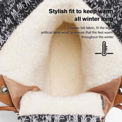 Botas de nieve cálidas y antideslizantes para mujer | Botas de senderismo impermeables | Botas clásicas estilo pato | Calzado para caminar en color marrón y gris