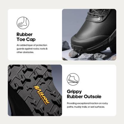 Botas de trabajo tácticas militares impermeables para hombre, de caña alta con protección para el tobillo, fabricadas con tejido duradero y transpirable, ideales para uso en exteriores e interiores. Calzado de seguridad negro.