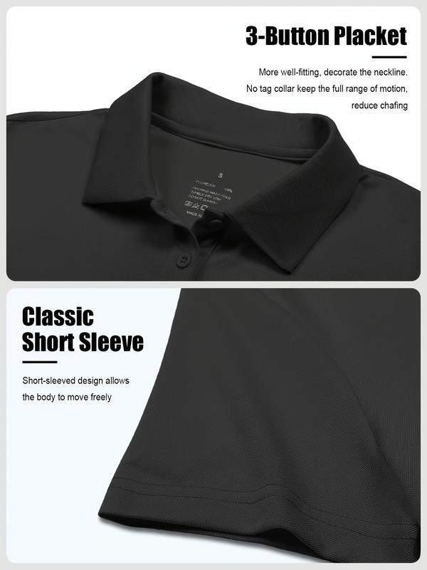 Paquete de 5 polos de mujer de manga corta con cuello de 4 botones, camisetas de uniforme transpirables para trabajo y ocio. Ofertas para ti.
