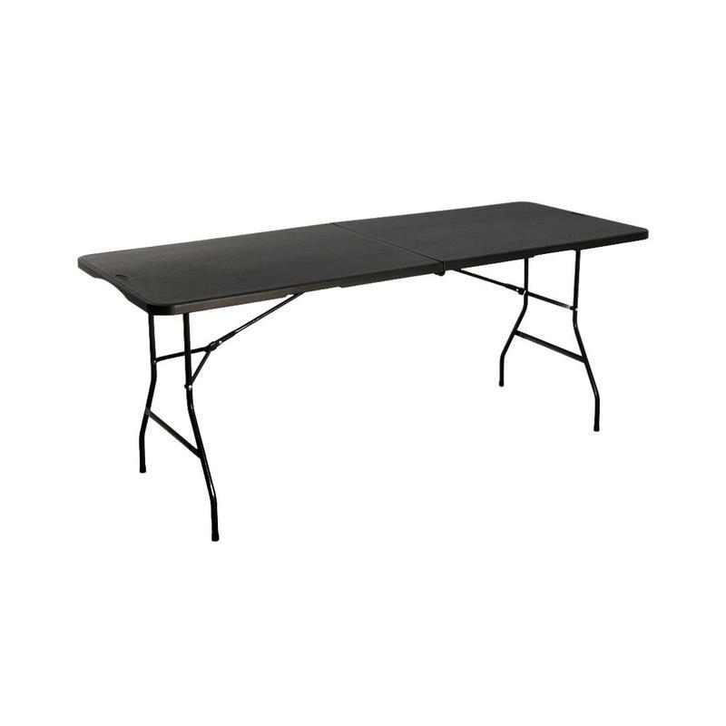 Mesa Plegable Negra 180 cm Tipo Portafolio Resistente para Uso Diario y Eventos
