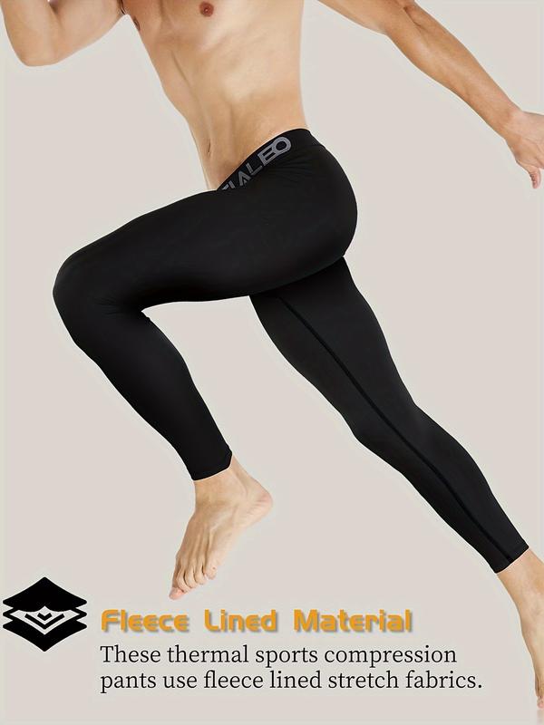 Paquete de 5 pantalones de compresión térmica para hombre, mallas deportivas con forro polar, leggings deportivos, ropa interior térmica para clima frío, ropa de invierno, material de poliéster - Ropa masculina