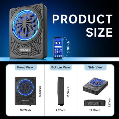 Subwoofer Ultra Delgado de 10" 1200W para Auto con Amplificador Integrado, Luz LED Azul, Control de Bajos Independiente, Aluminio Fundido, para Camioneta/SUV/Jeep