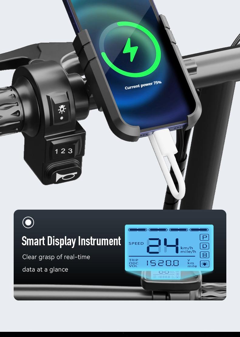 Adult electric folding bicycle with 500W motor, 16-level shock absorption system, 48V 15Ah battery, and a range of 100 kilometers. Wheel Pedals Ebike Charger SpringStatements Adult electric folding bicycle with 500W motor, 16-level shock absorption system, 48V 15Ah battery, and a range of 100 kilometers. Wheel Pedals Ebike Charger SpringStatements