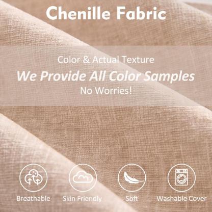 Sofá modular seccional en forma de U de 274 cm - Comfy Cloud de 3 plazas con 2 otomanas móviles, sofá Cloud, sofá de lino con asiento profundo para sala de estar, color beige, diseño cómodo y elegante, color rosa chenilla.