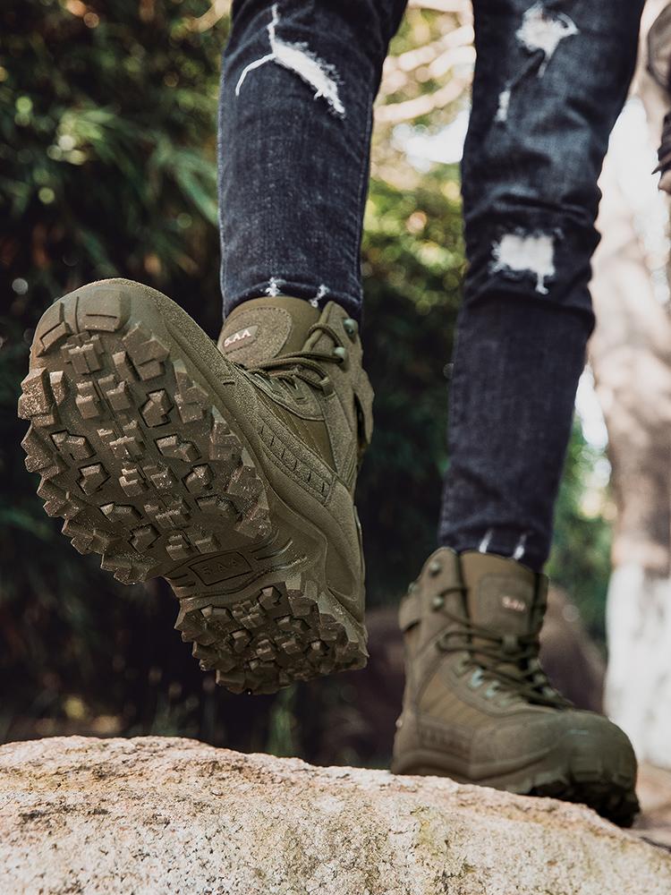 Men's All-Weather All-Terrain High-Top Round Toe Lightweight Breathable Slip-Resistant Outdoor Sports Boots for Mountaineering Trekking Work Tactical Activities fashion outdoor shoe hikingshoes trekking  boots jungle