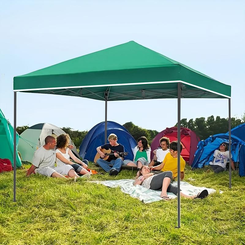 Carpa plegable de 10 x 10, refugio portátil comercial emergente, toldo para exteriores resistente a la lluvia y al sol, adecuado para reuniones familiares, fiestas y actividades al aire libre.