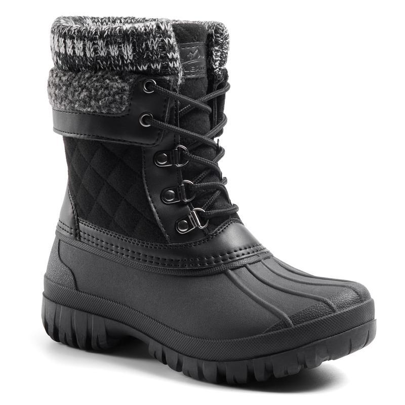 Botas de nieve cálidas y antideslizantes para mujer | Botas de senderismo impermeables | Botas clásicas estilo pato | Calzado para caminar en color marrón y gris
