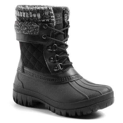 Botas de nieve cálidas y antideslizantes para mujer | Botas de senderismo impermeables | Botas clásicas estilo pato | Calzado para caminar en color marrón y gris