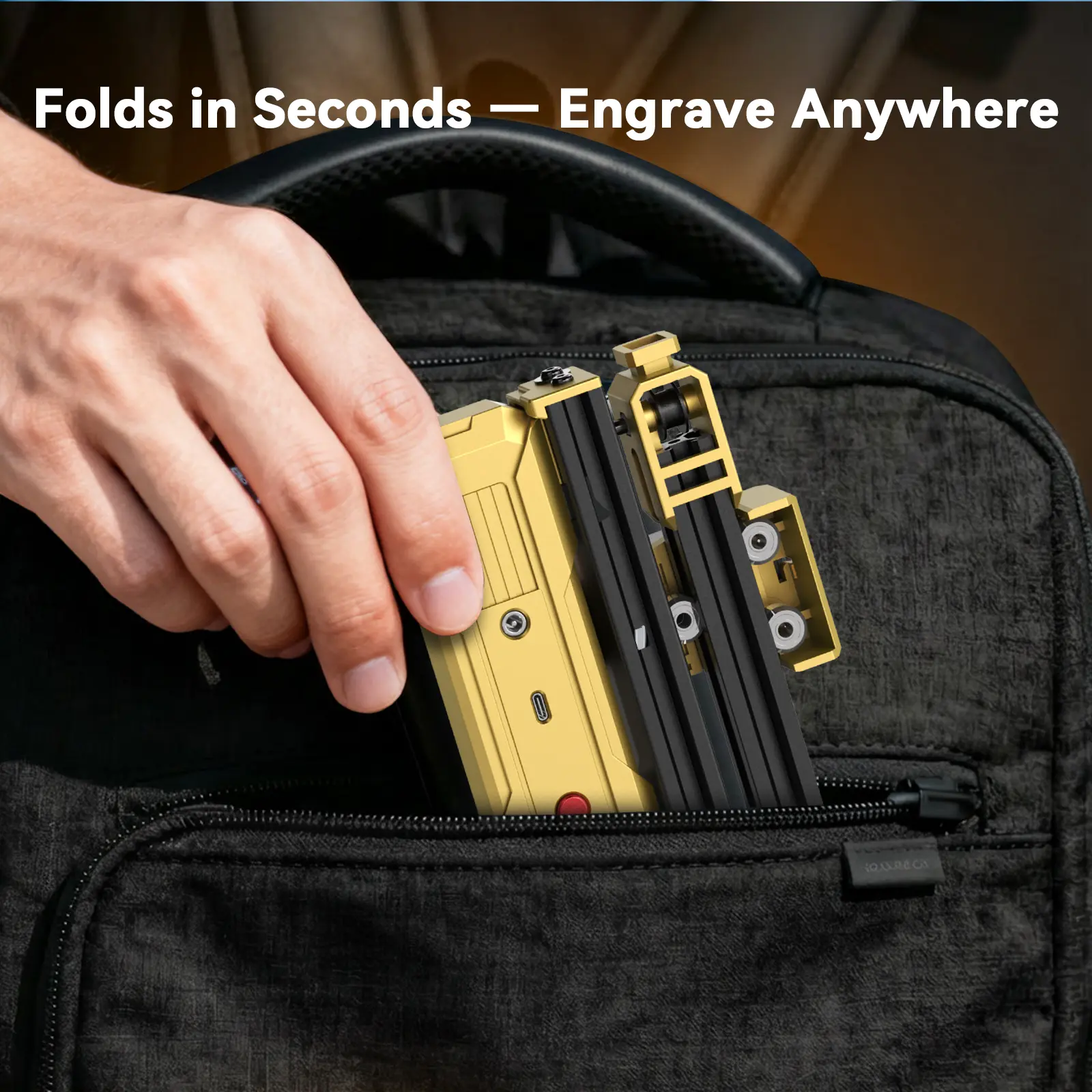 Grabadora láser plegable Artilume T1: no requiere montaje, portátil para usar en cualquier lugar, velocidad de movimiento de 10.000 mm/min, precisión de 0,01 mm y área de trabajo de 200 × 150 mm para madera, cuero, acrílico y metal recubierto — Ideal para