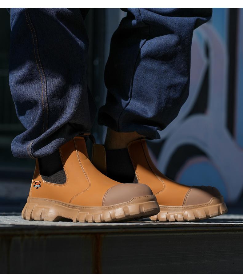Lightweight steel toe brown anti slip work shoes - splash proof, smash proof, puncture proof, breathable safety shoes Lightweight steel toe brown anti slip work shoes - splash proof, smash proof, puncture proof, breathable safety shoes