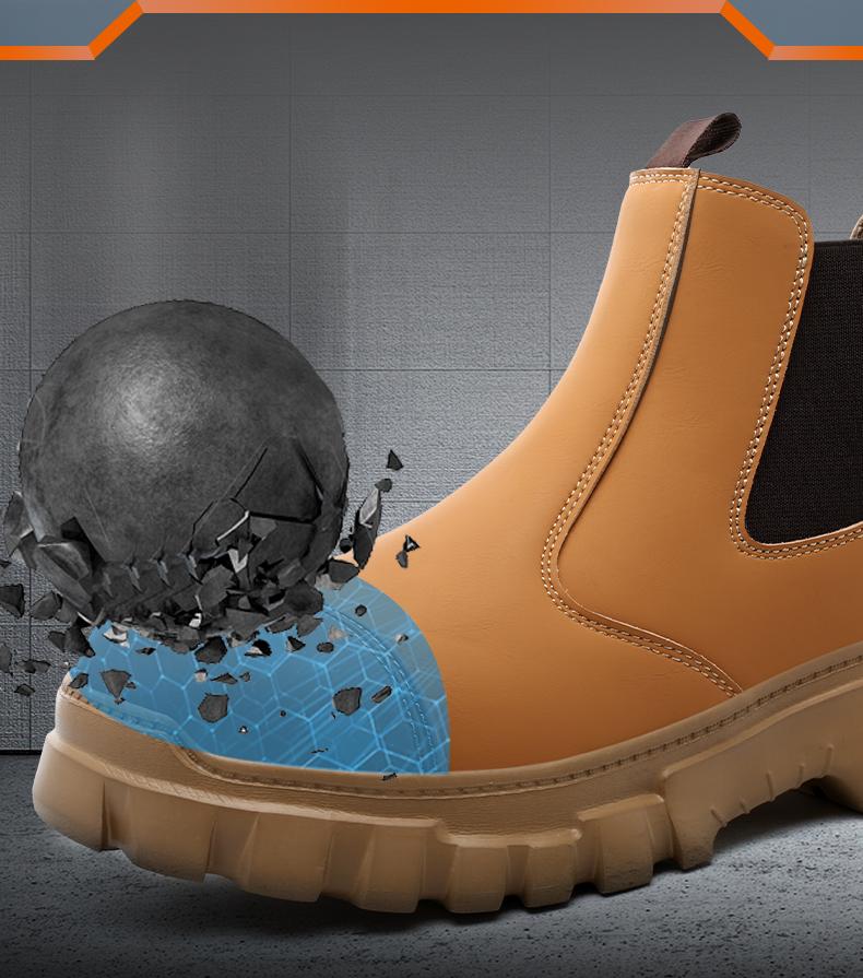 Lightweight steel toe brown anti slip work shoes - splash proof, smash proof, puncture proof, breathable safety shoes Lightweight steel toe brown anti slip work shoes - splash proof, smash proof, puncture proof, breathable safety shoes