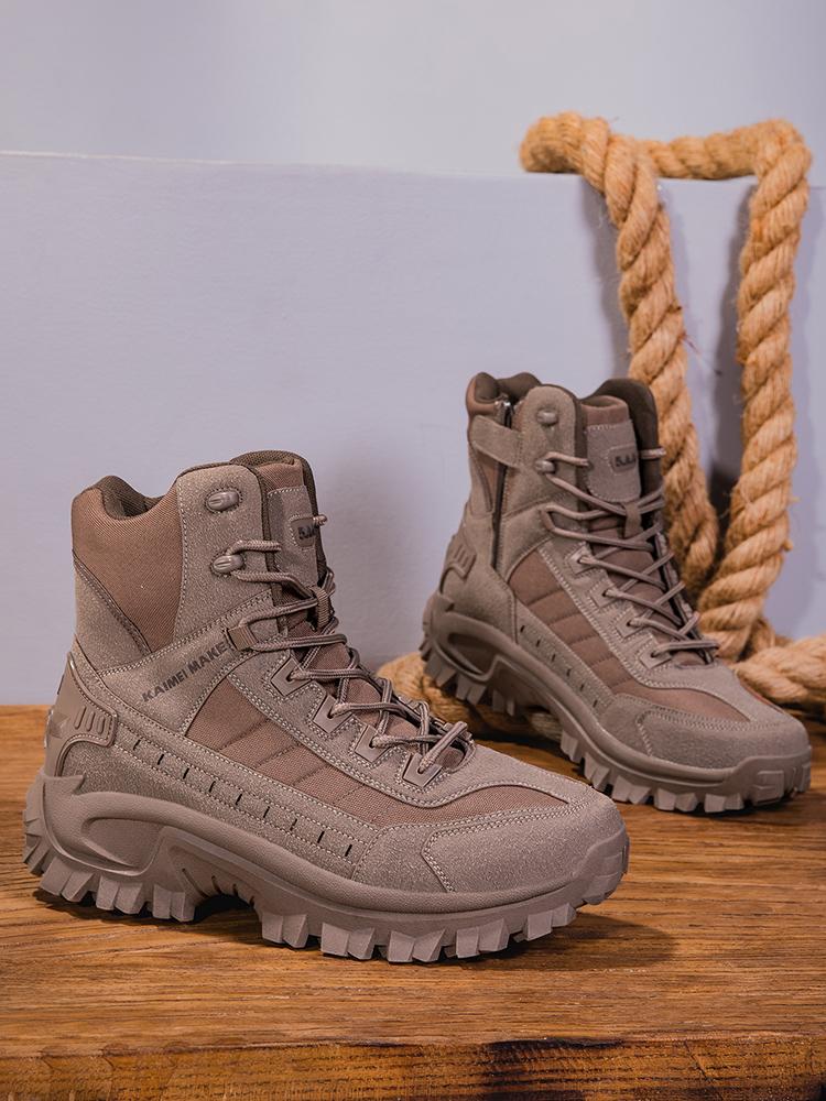 Men's All-Weather All-Terrain High-Top Round Toe Lightweight Breathable Slip-Resistant Outdoor Sports Boots for Mountaineering Trekking Work Tactical Activities fashion outdoor shoe hikingshoes trekking  boots jungle