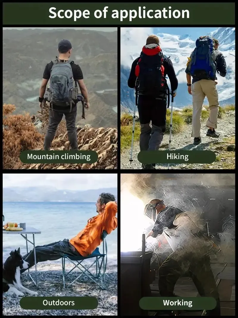 Pantalones de trabajo tácticos impermeables para hombre (color liso) — Set de 3 piezas: sin cinturón, multibolsillos, duraderos; ideales para senderismo al aire libre y uso casual.