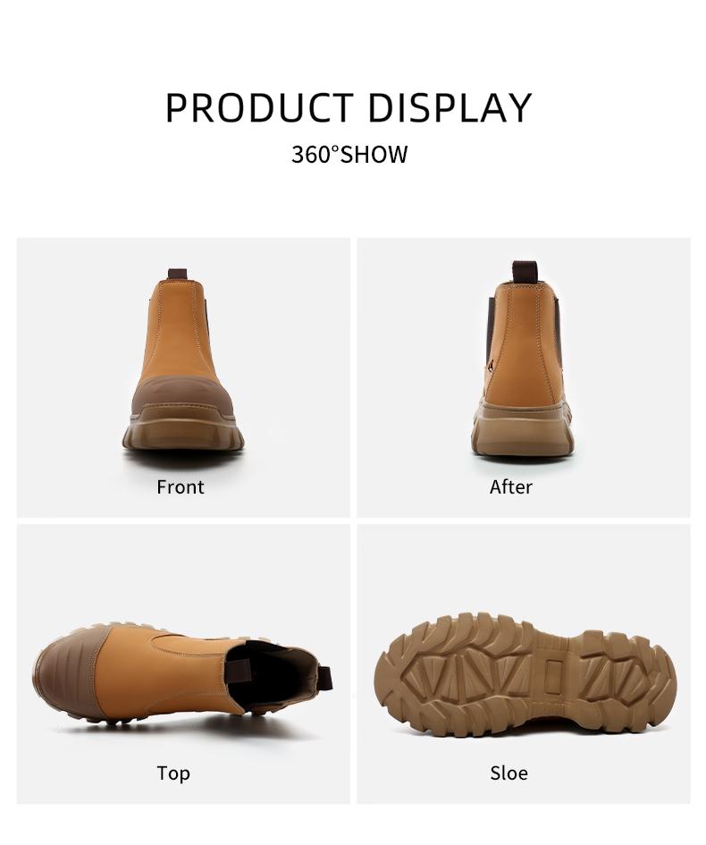 Lightweight steel toe brown anti slip work shoes - splash proof, smash proof, puncture proof, breathable safety shoes Lightweight steel toe brown anti slip work shoes - splash proof, smash proof, puncture proof, breathable safety shoes