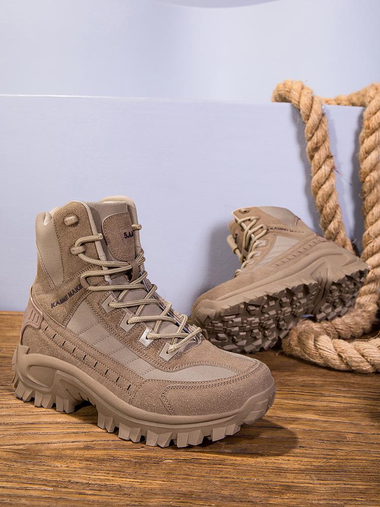 Men's All-Weather All-Terrain High-Top Round Toe Lightweight Breathable Slip-Resistant Outdoor Sports Boots for Mountaineering Trekking Work Tactical Activities fashion outdoor shoe hikingshoes trekking  boots jungle