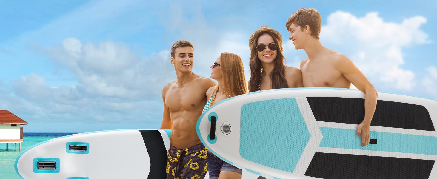 Sweet Furniture S -Premium SUP Inflatable Stand Up Paddle Board with 2-in-1 Paddle, Wide Stable Design, Non-Slip Comfort Deck for Adults & Youth