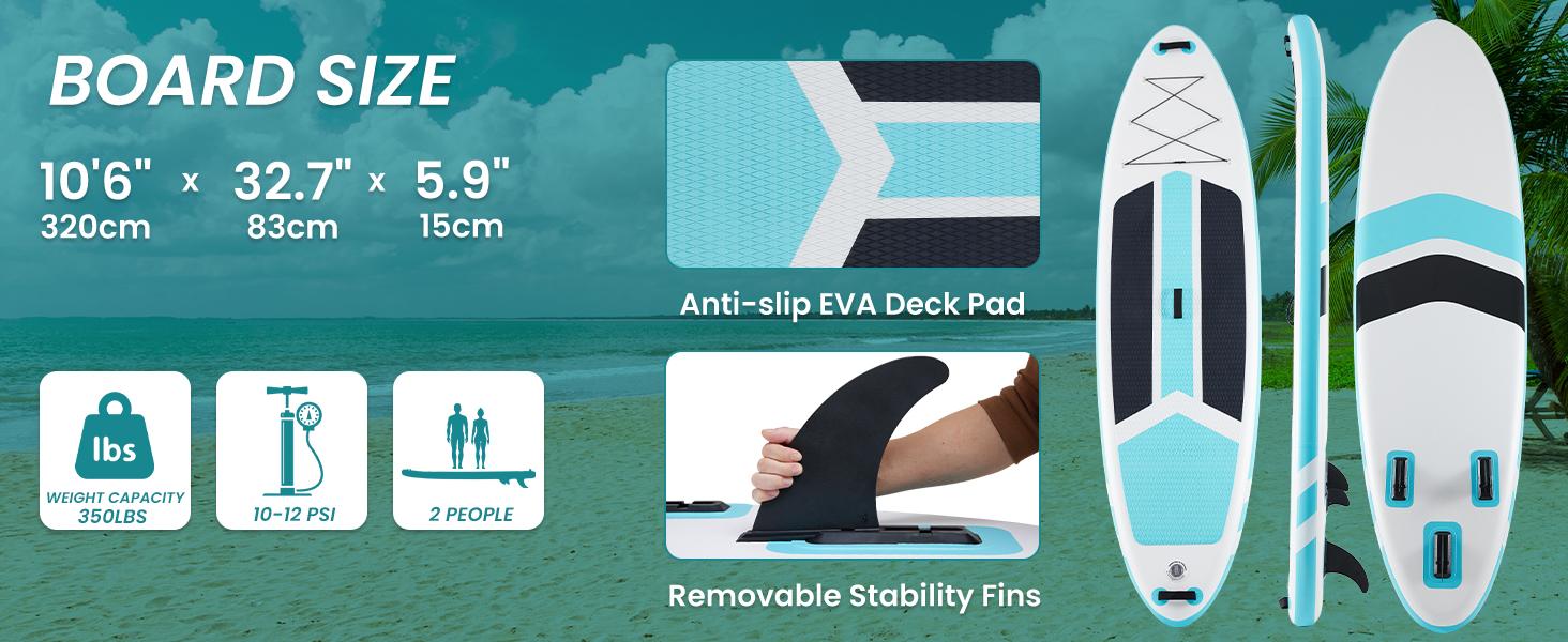 Sweet Furniture S -Premium SUP Inflatable Stand Up Paddle Board with 2-in-1 Paddle, Wide Stable Design, Non-Slip Comfort Deck for Adults & Youth