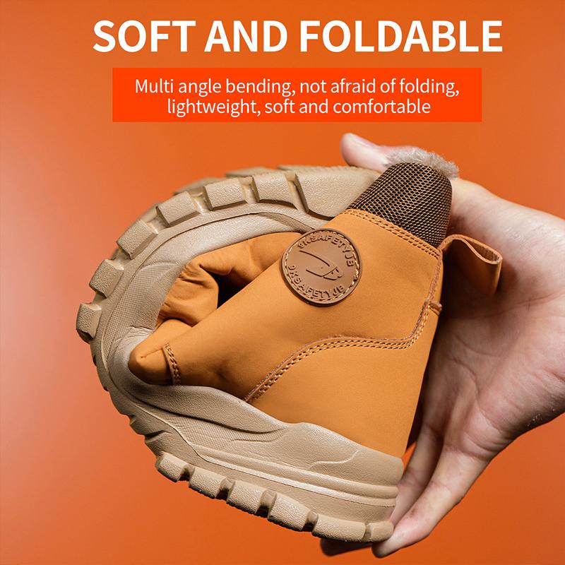 Zapatos de trabajo con cordones y hebilla giratoria, impermeables, resistentes al desgaste, con aislamiento térmico, antipinchazos, antideslizantes y con puntera de acero para mayor seguridad.