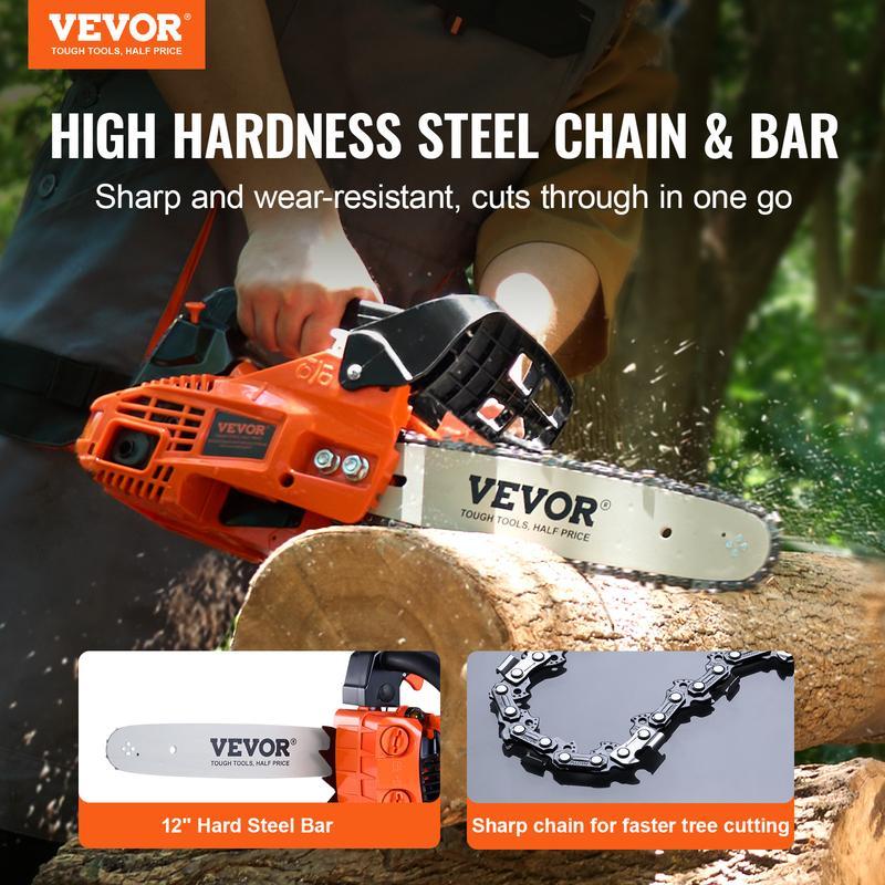 VEVOR Gas Chainsaw, Various specifications, Gasoline Powered Chain Saw, Handheld Cordless Petrol Chainsaws for Tree Wood Branch Cutting, Tree Trimming, Land Clearing, Farm Garden Ranch Forest Cutting Use