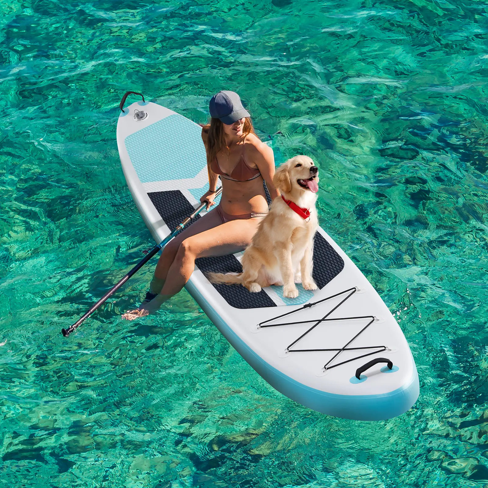 Tabla de Stand Up Paddle Hinchable Premium con Remo 2 en 1, Diseño Ancho y Estable, y Superficie Antideslizante y Cómoda para Adultos y Jóvenes